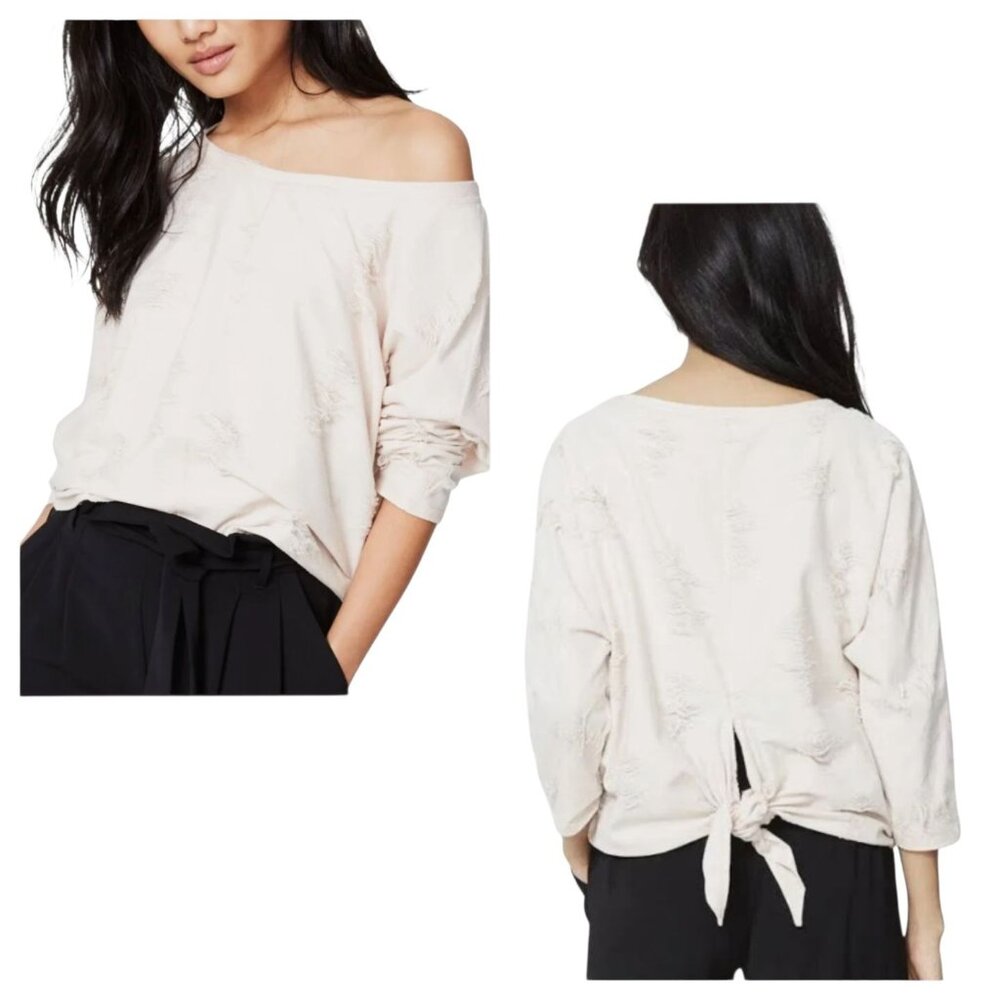 Rachel Roy Distressed Crop Sweatshirt Womens Small